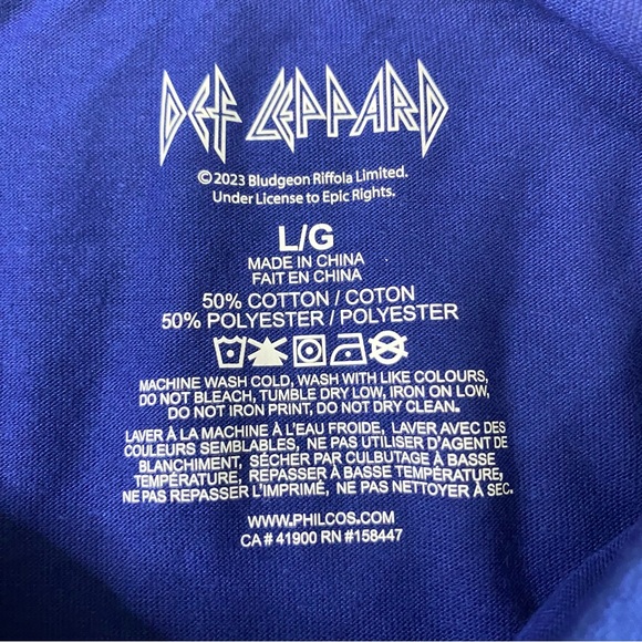 Def Leppard Large Blue Men’s Tank Top - Picture 4 of 7